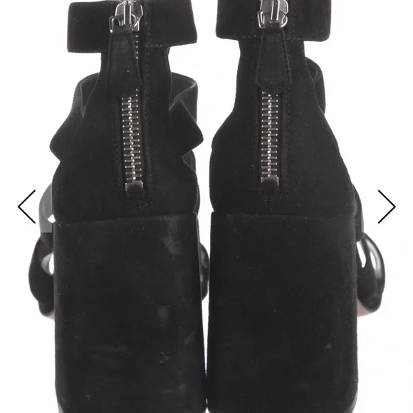 Prada Black Suede Block Heel Sandal - Picture 4 of 5